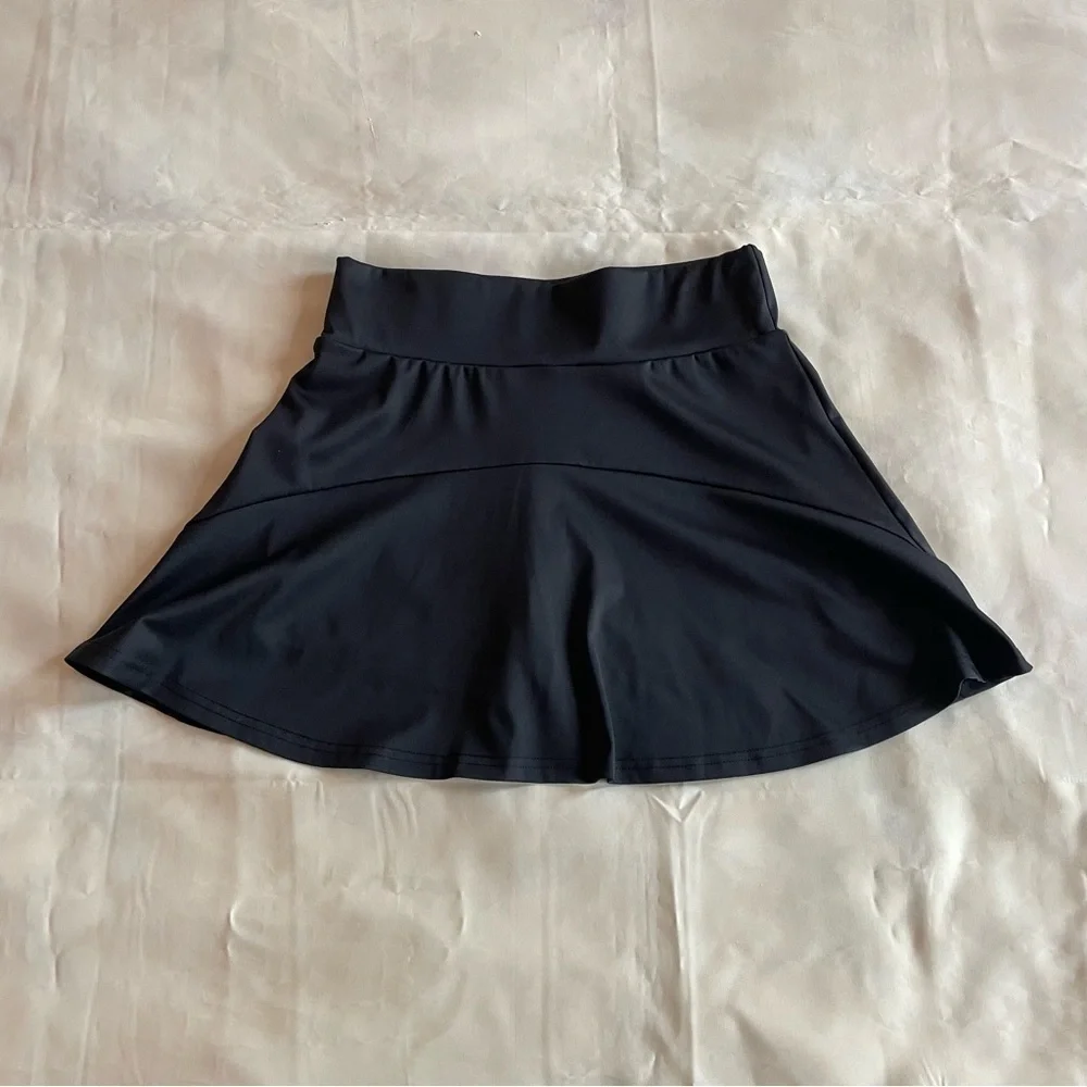 Dolls Kill- Black Mid Rise Micro Mini Skirt With Shorts Tennis Athletic Size L
